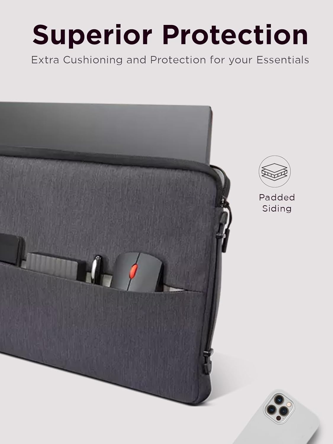Lenovo Urban Laptop Sleeve 14 Inch for Laptop/ Notebook/Tablet Compatible with MacBook Air/Pro Water Resistant - Charcoal Grey