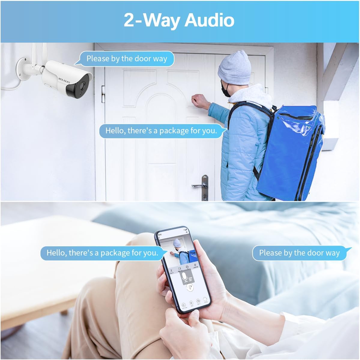 【130° Wide-Angle】 Outdoor Wireless Security Camera System, WiFi Video Surveillance Systems, Home Security Cameras DVR System