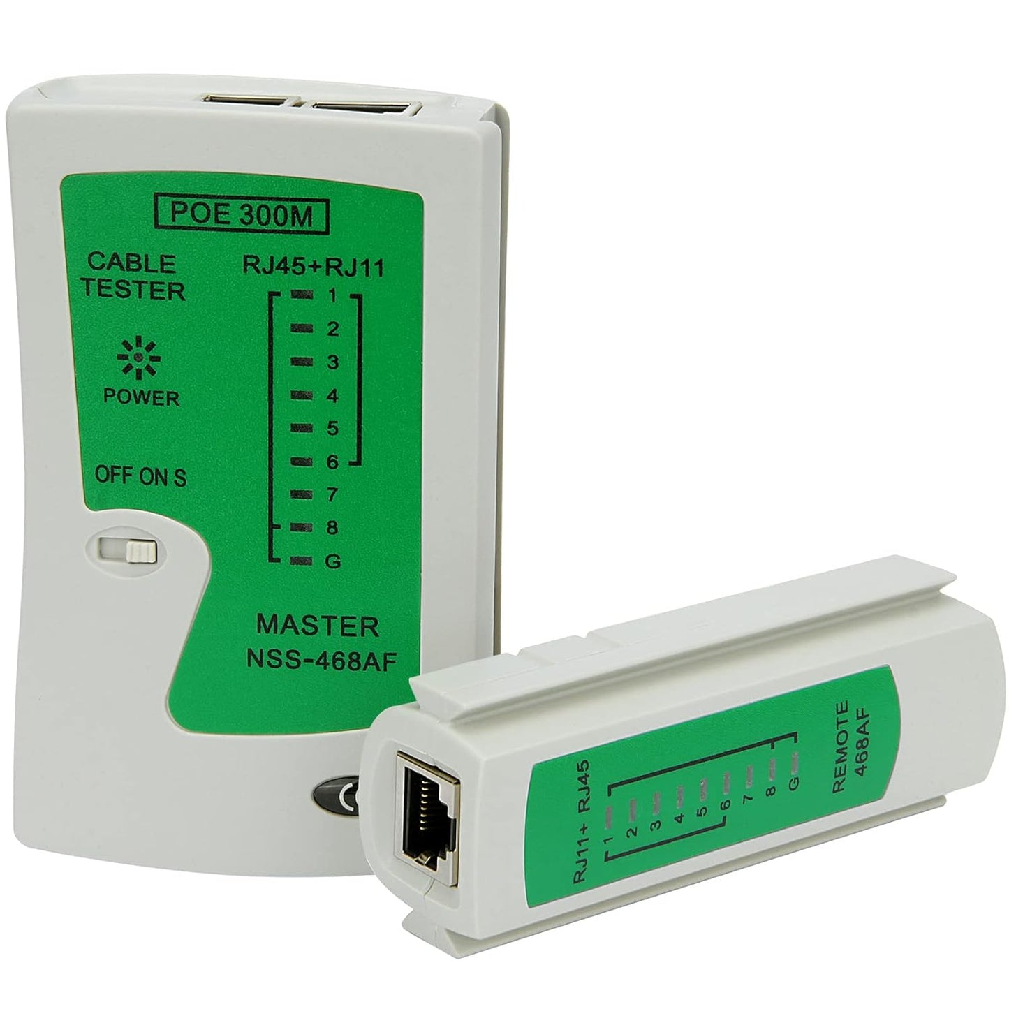 RJ45 Network Cable Tester with Mini Wire Stripper, Ethernet Cable Tester Tool for RJ11/RJ12/RJ45, Cat5e/Cat6/Cat7, POE Test, Continuity & Short Circuit Detector (Battery Not Included)