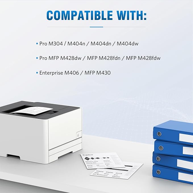 58A CF258A Toner Cartridge (with chip) Compatible Replacement for HP 58A CF258A 58X CF258X Laserjet MFP M428fdw M428dw M428fdn Pro M404n M404dn M404dw M404 M428 Toner Laser Jet Printer (Black 2-Pack)