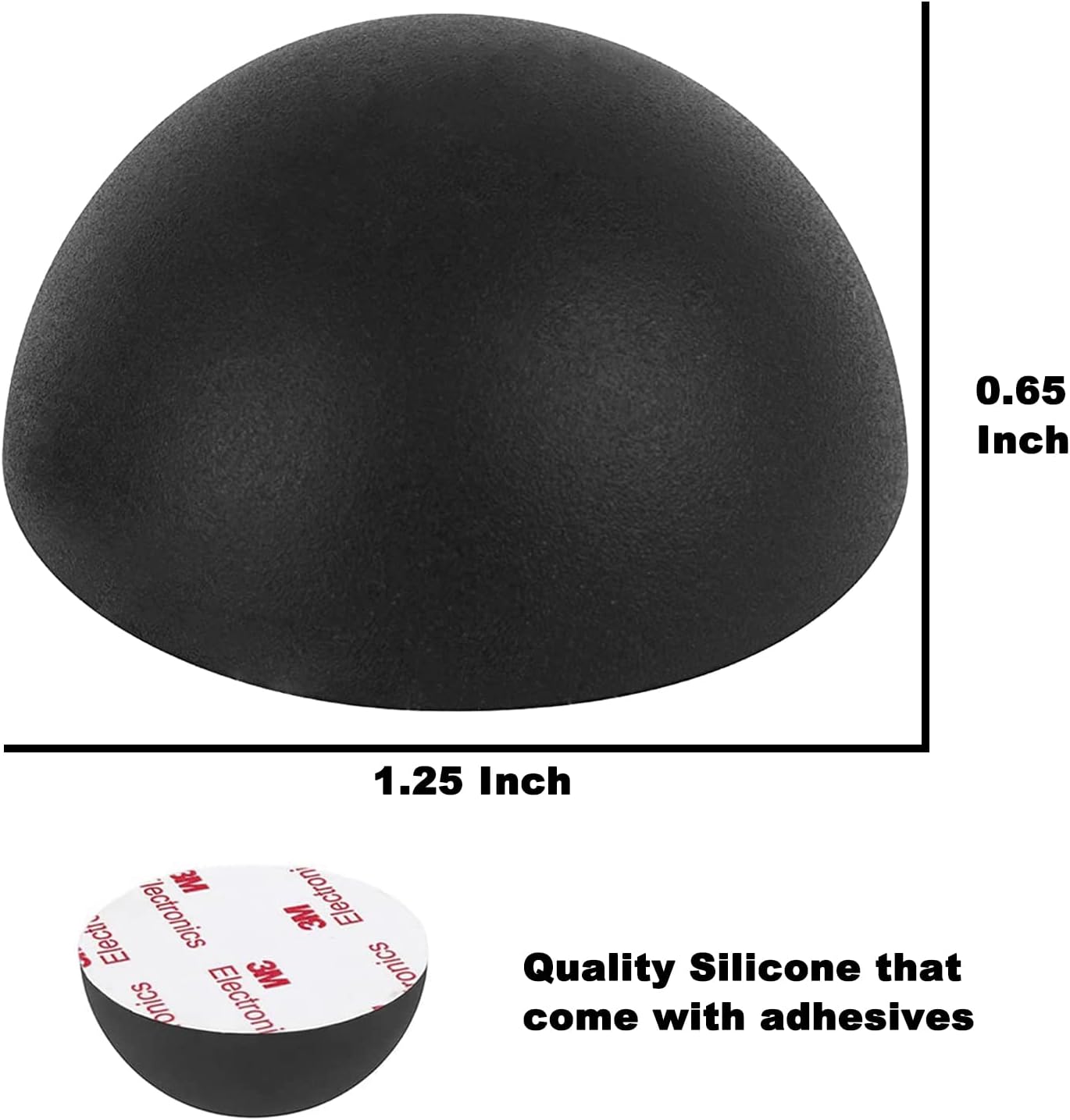 1.25" Silicone Hemisphere Bumpers Isolation Feet Rubber Non-Skid Speaker Pads with Adhesive Record Player Audio Isolation Pads for Small Speaker Spikes,Turntable,Amplifiers,Subwoofer,Monitors,Decks