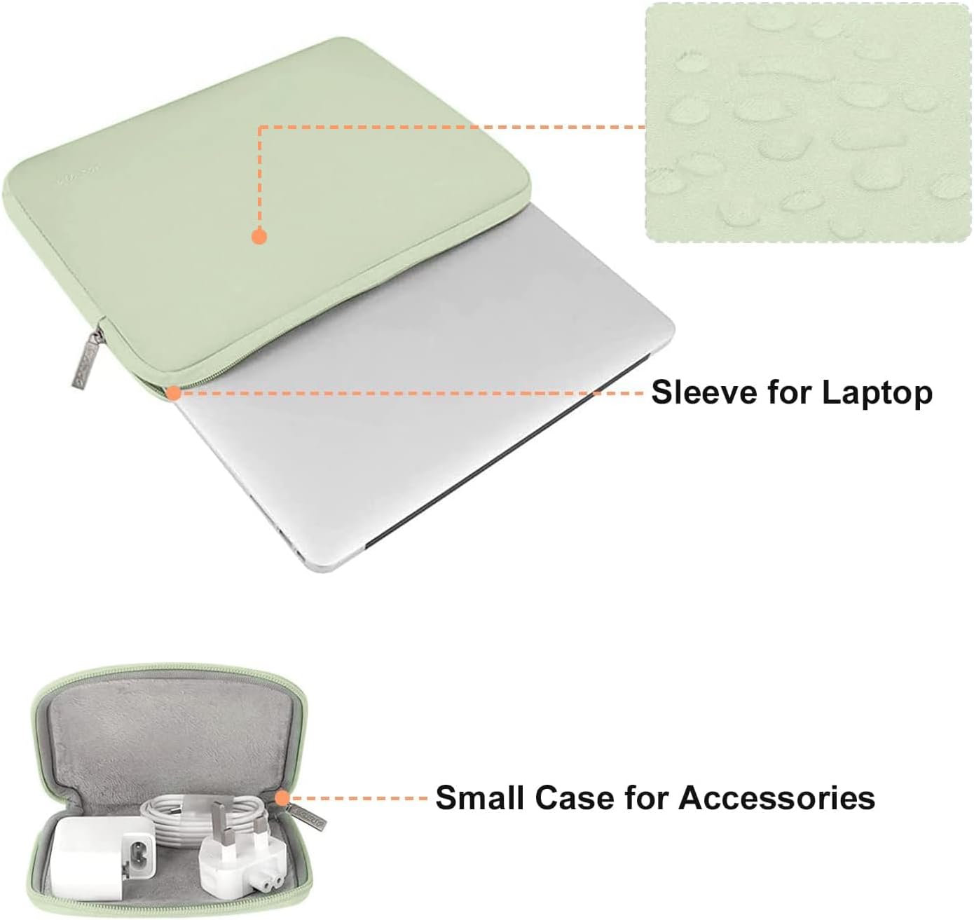 MOSISO Laptop Case 13 inch, 13 inch Laptop Sleeve Bag Compatible with MacBook Air 13 M4 M3 M2 M1 2025-2018 / Pro 13 M2 M1 2025-2016, Neoprene Computer Sleeve Bag with Small Case, Sage Green