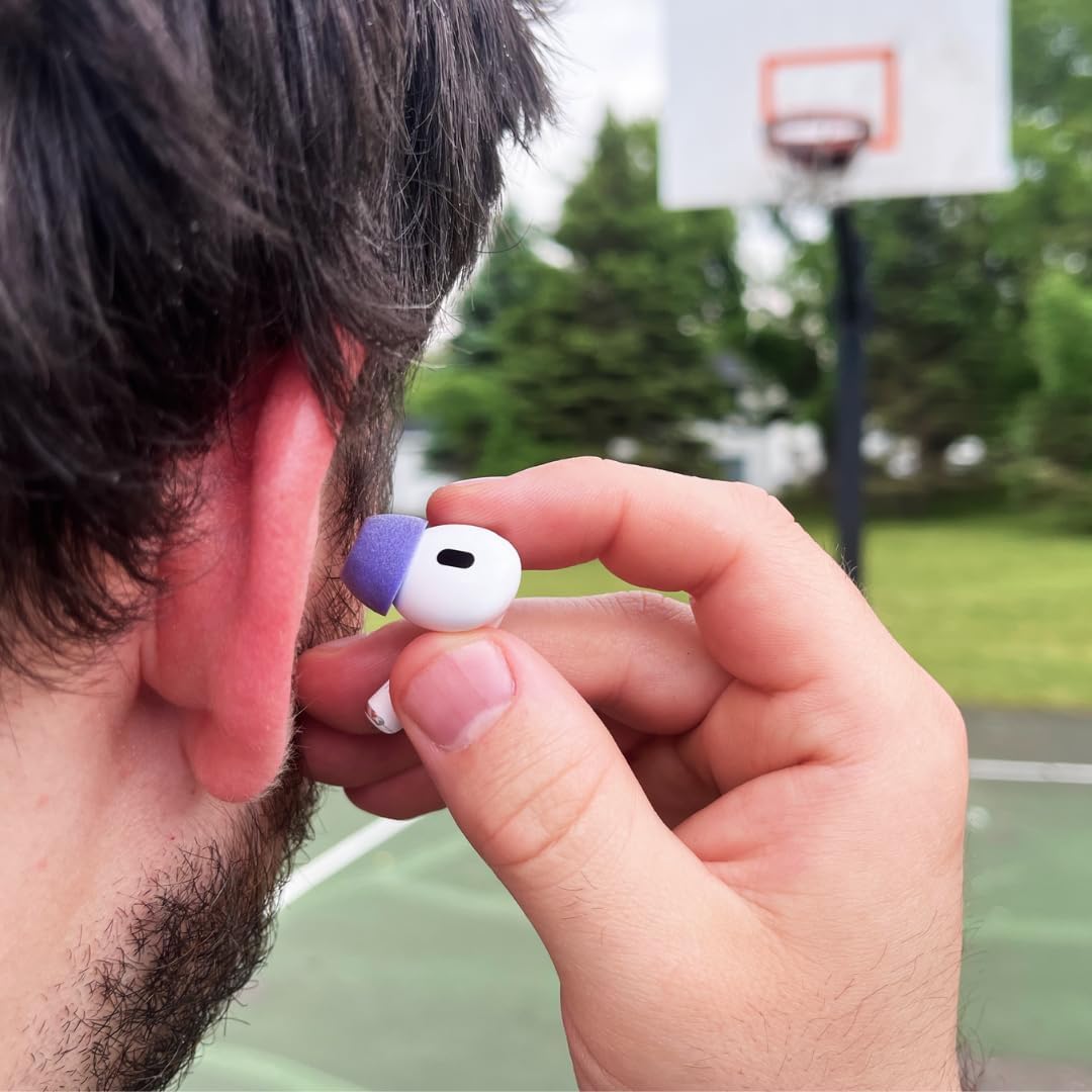 Comply Memory Foam Replacement Earbud Tips for Apple AirPods Pro 1 & 2 | Ultimate Comfort, Secure Fit, Superior Noise Isolation | Anti Slip, Prevent from Falling Out | Blue, Large (3 Pairs)