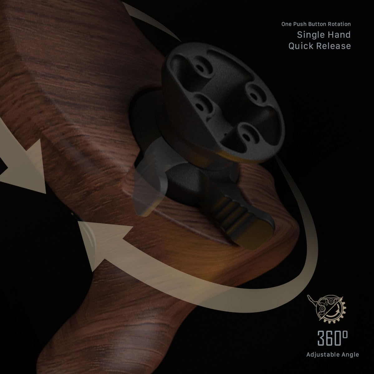 Tilta Advanced Left Side Wooden Handle (NATO Rail - Type VIII) | Black Walnut Wood & Aluminum Alloy Build | Quick Release Button