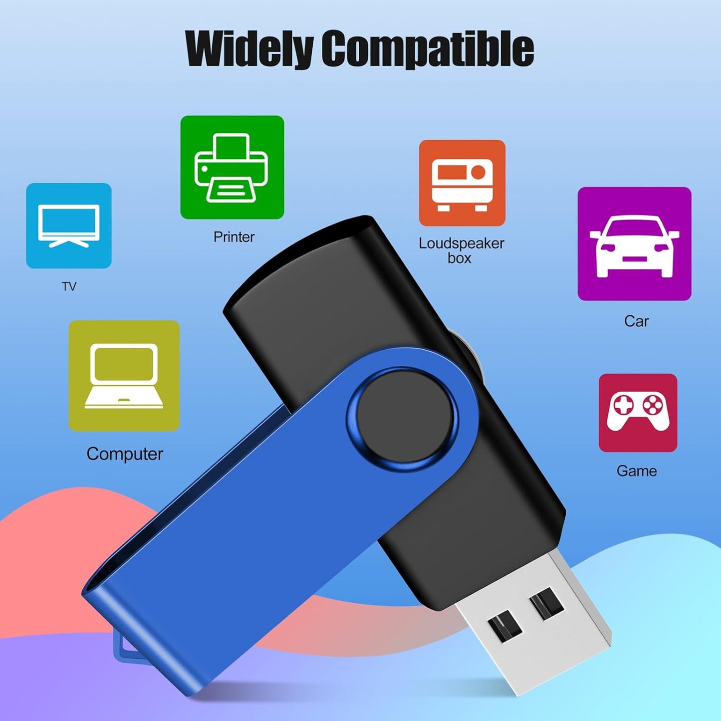 EASTBULL 4GB USB Flash Drive 50 Pack with Lanyards - USB 2.0 Jump Drive for Storage and Backup - Blue 50PCS