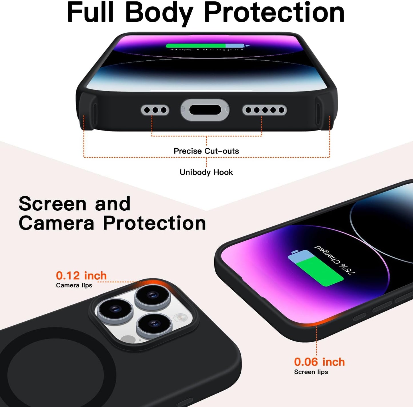 for iPhone 16 Pro Max Case with Lanyard [Compatible with MagSafe], Crossbody Phone Case with Neck Strap Adjustable, Magnetic Phone Cover for iPhone 16 Pro Max 6.9'' Black