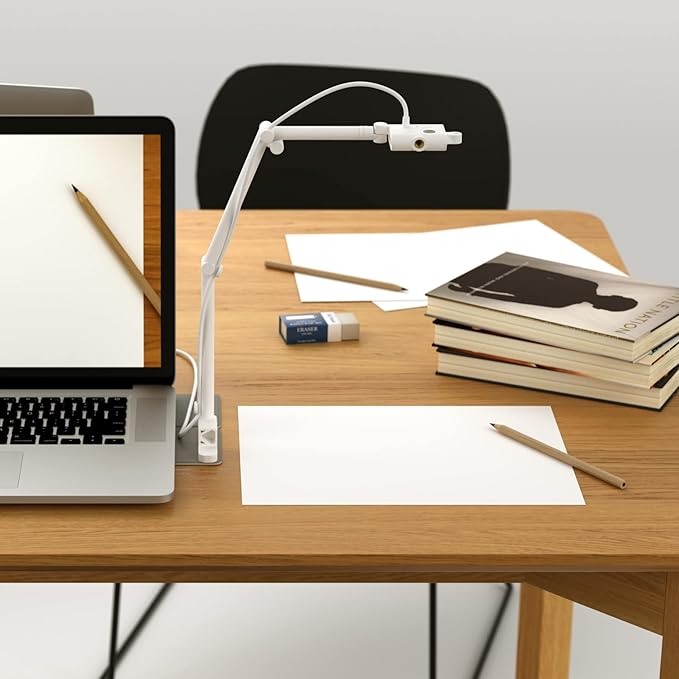 OKIOCAM S-4K 8MP Document Camera and Webcam 2-in-1 with OKIOPoint Smart Visual Pointer, Document Camera for Teachers, Compatible w PC, Mac, Chromebooks