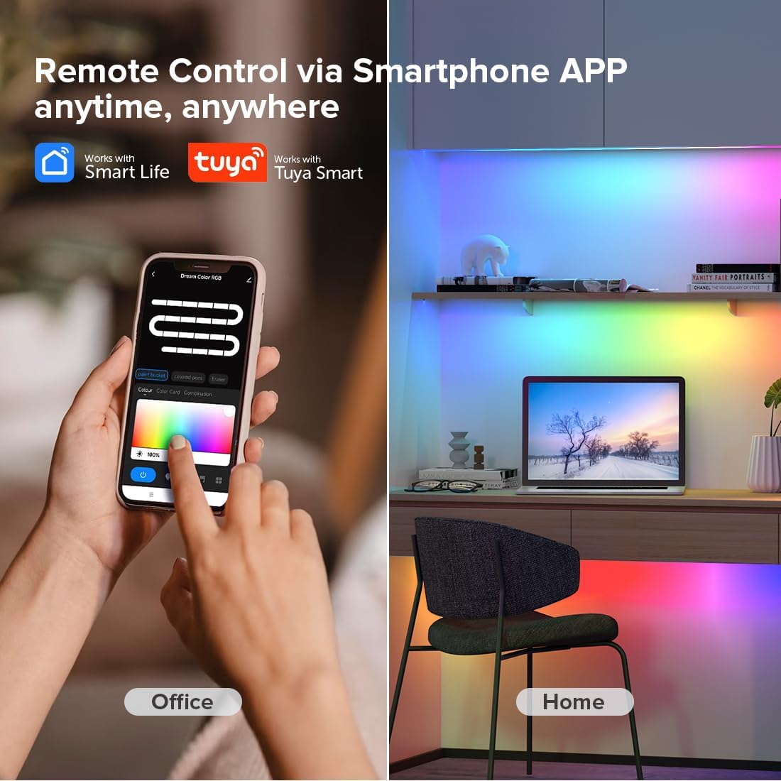 BTF-LIGHTING 2.4G WiFi DR04W SPI RGBW Controller Tuya APP/Smart Life/Google Home/Alexa Control Support SK6812RGBW SMD/FCOB WS2814 IC etc Addressable RGB+W LED Strip STA Mode