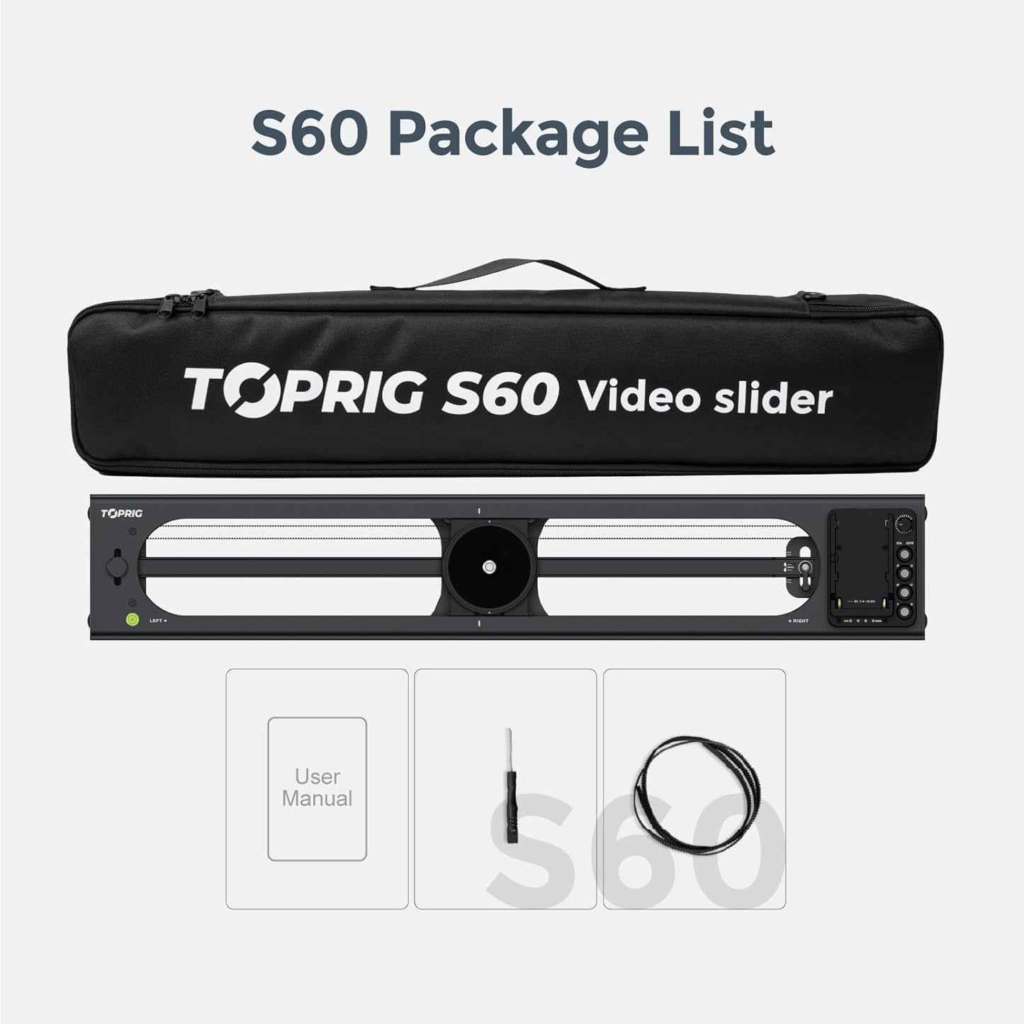 Accsoon Toprig S60 Motorized Camera Slider App Wireless Control Carbon Fiber Dolly Rail Slider Support IME Lapse Photography