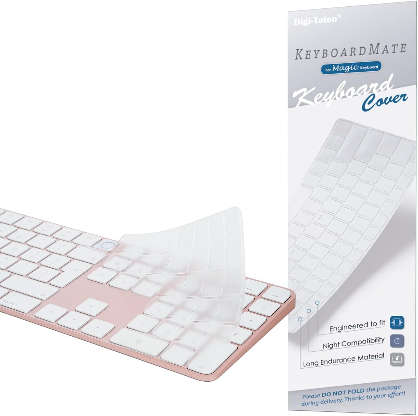 [Not for 2024 Release A3119] Keyboard Cover for iMac Magic Keyboard (Europe Layout 7 Shape Enter Key)(Model A2520, Touch ID Version, with Numeric Key) Ultra Thin Clear Protector Skin
