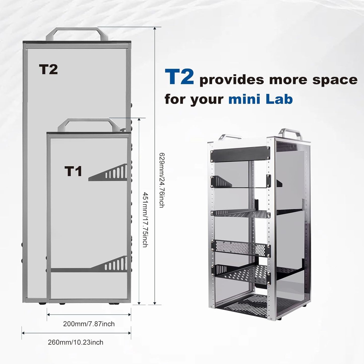 GeeekPi 12U Server Cabinet, 10 inch Server Rack for Network, Servers, Audio, and Video Equipment, DeskPi RackMate T2 Rackmount, 10.23 inch Depth