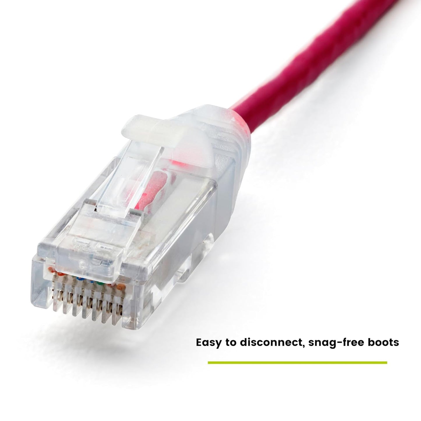 TRUECABLE Cat6 Component Rated Patch Cable, Unshielded (U/UTP), 6in, Red, 28AWG Solid Copper, Snagless 10G High-Speed Ethernet Cable, PoE++ 4PPoE 100W, UL Listed, RoHS-3, 5 Pack