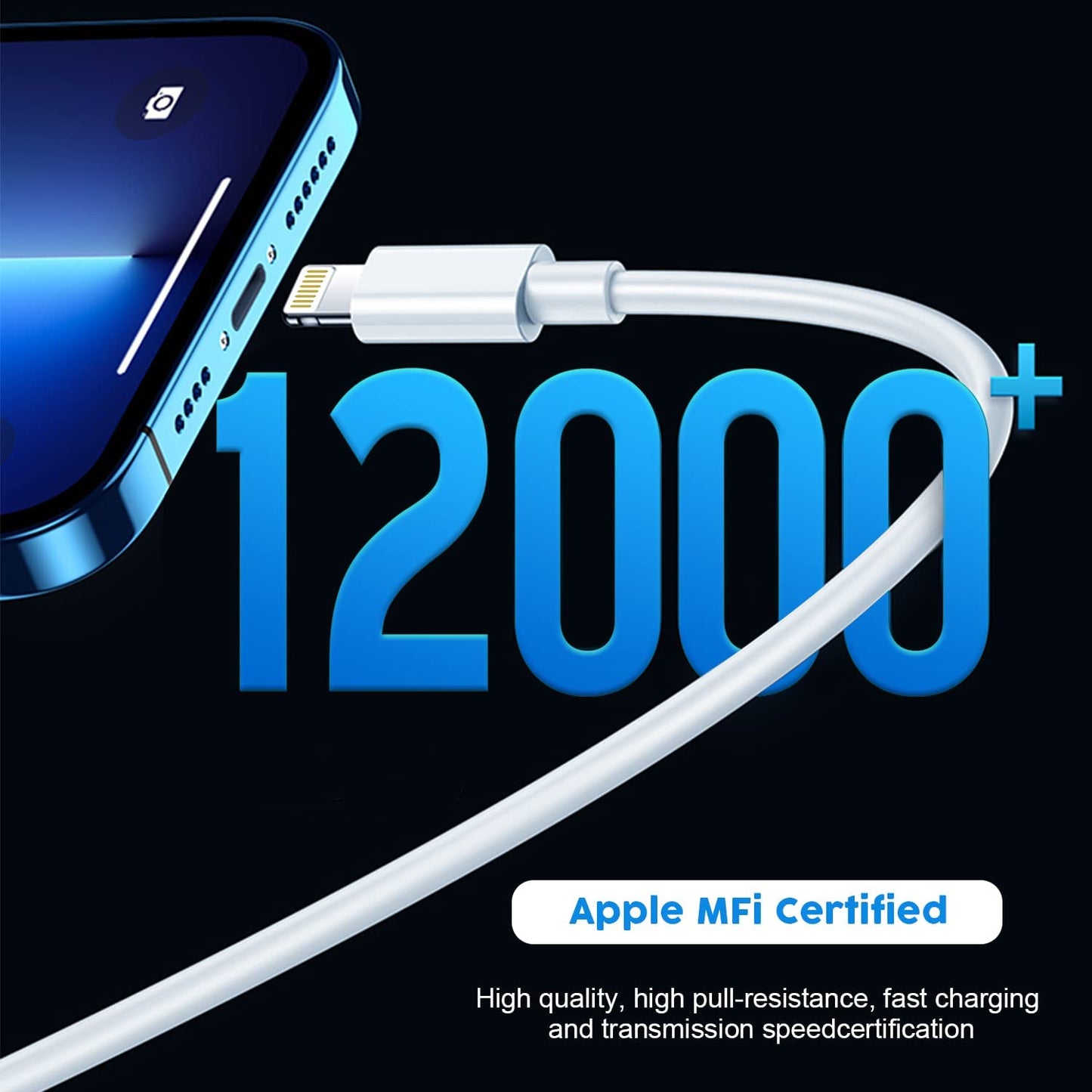 10FT iPhone Charger, iPhone 14 Fast Charging Block, Long 10Feet Fast Apple Charger USB C to Lightning Cable & 3Pack Type C Wall Charger Block for iPhone 14/14 Pro Max/14 Plus/13/13 Mini/12/11/X/XR/SE