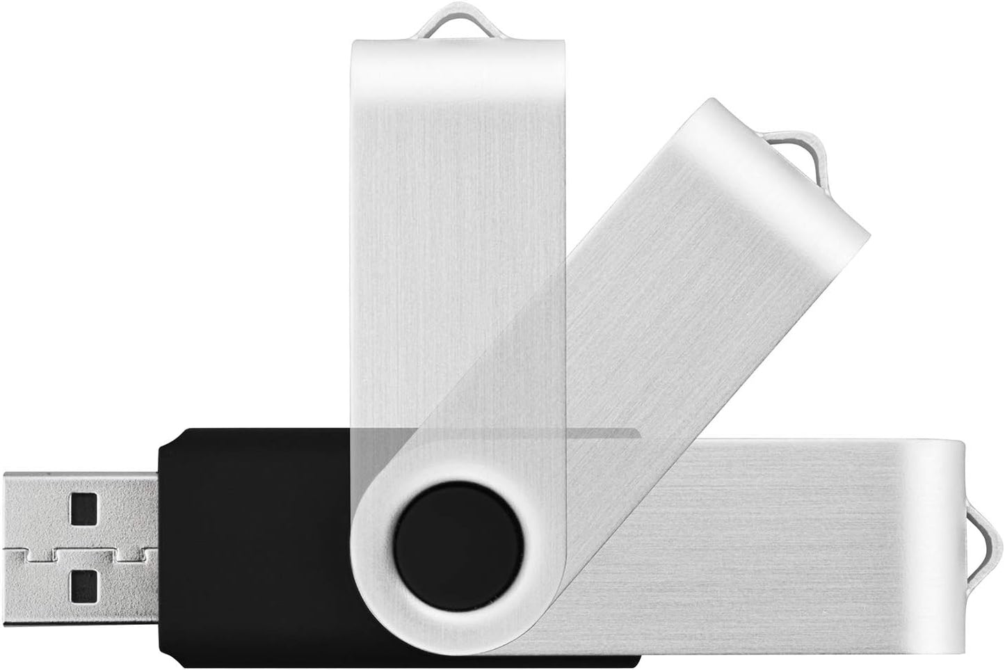 KOOTION 20pcs 1GB USB Flash Drives Bulk Flash Drives 1G Memory Stick Swivel Thumb Drives 2.0, Black, 20 Pack