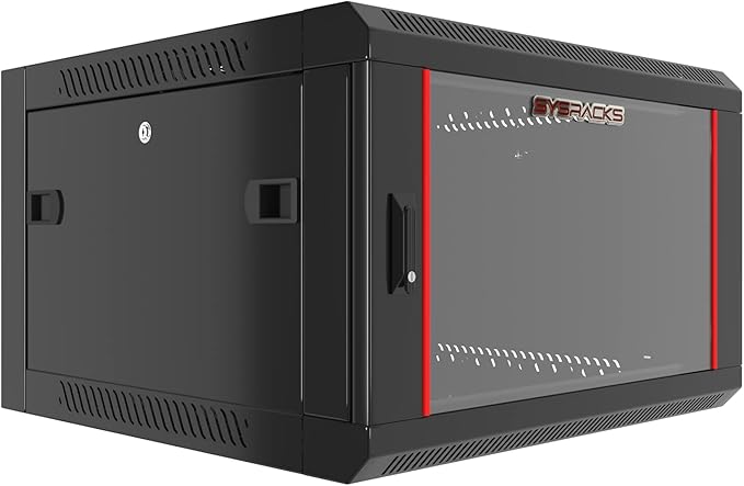 Sysracks Wall Mount Server Rack Cabinet Locking Computer | Cabinet Network Enclosure | Electronics | Security | Audio | Video | AV Equipment| Data Rack | 24-Inch Depth Server Cabinet (9U)