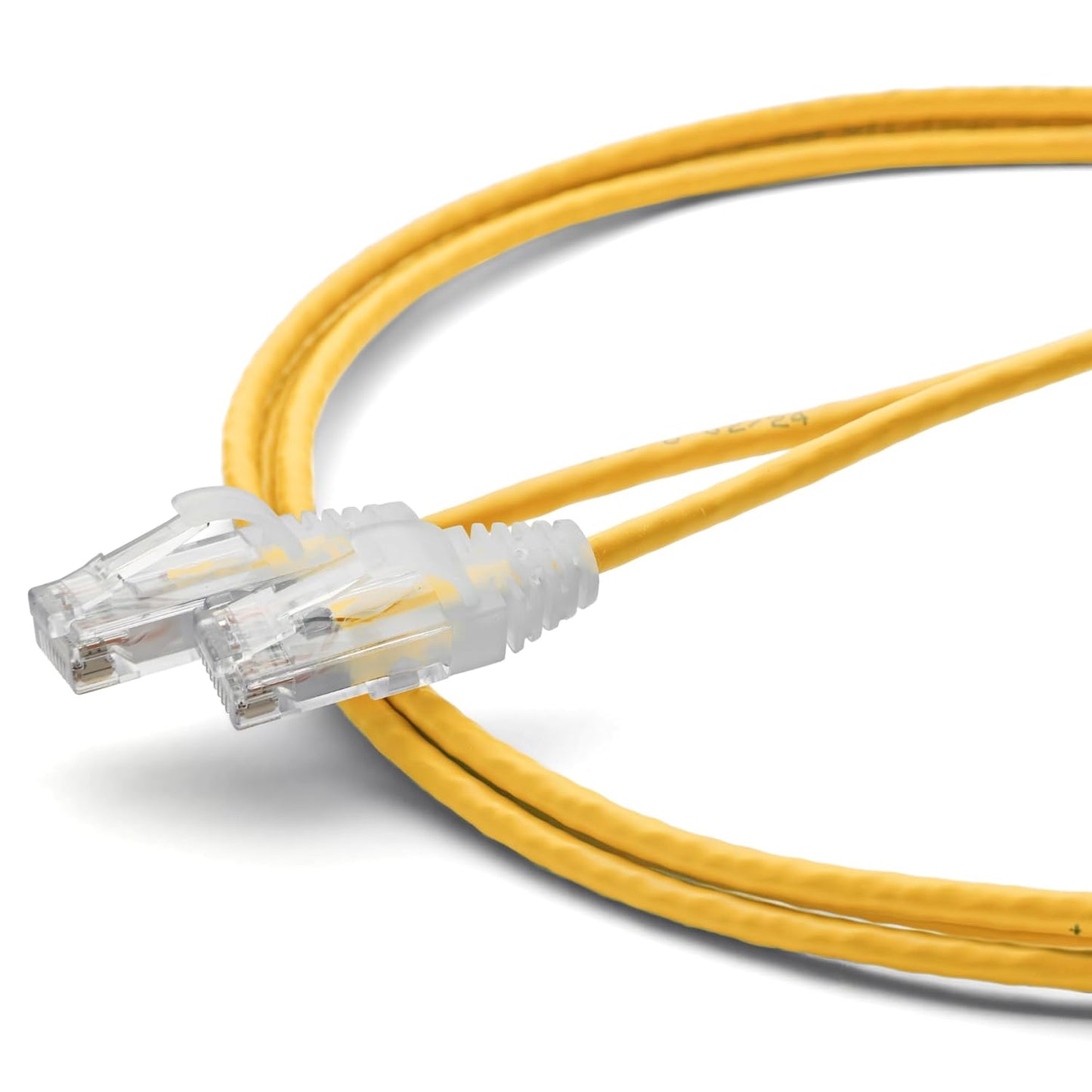 TRUECABLE Cat6 Component Rated Patch Cable, Unshielded (U/UTP), 7ft, Yellow, 28AWG Solid Copper, Snagless 10G High-Speed Ethernet Cable, PoE++ 4PPoE 100W, UL Listed, RoHS-3, 1 Pack