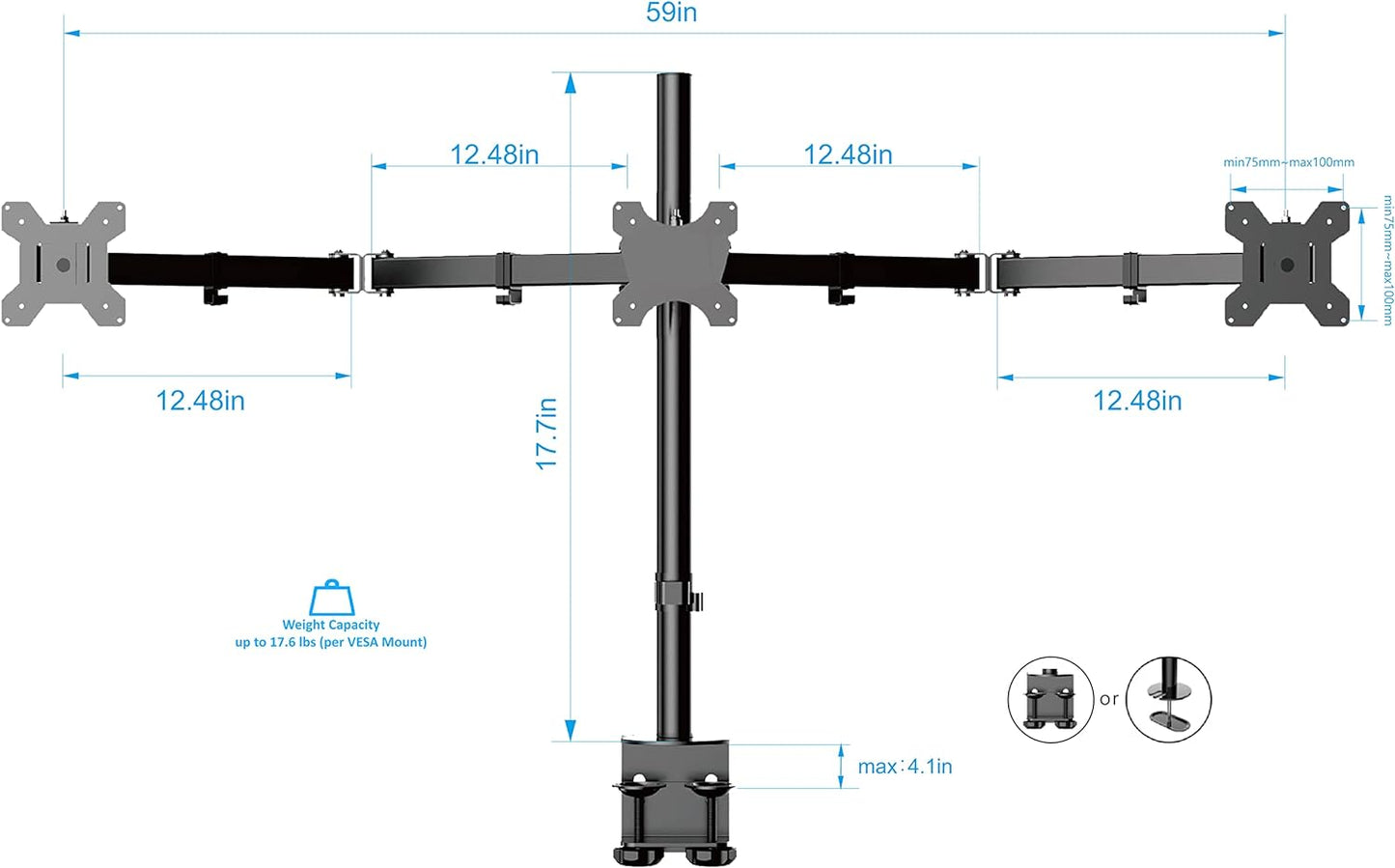 Rocelco 46" Large Height Adjustable Standing Desk Converter with Triple Monitor Mount BUNDLE - Sit Stand Up Computer Workstation Riser - Retractable Keyboard Tray - Teak Wood Grain (R DADRT-46-DM3)
