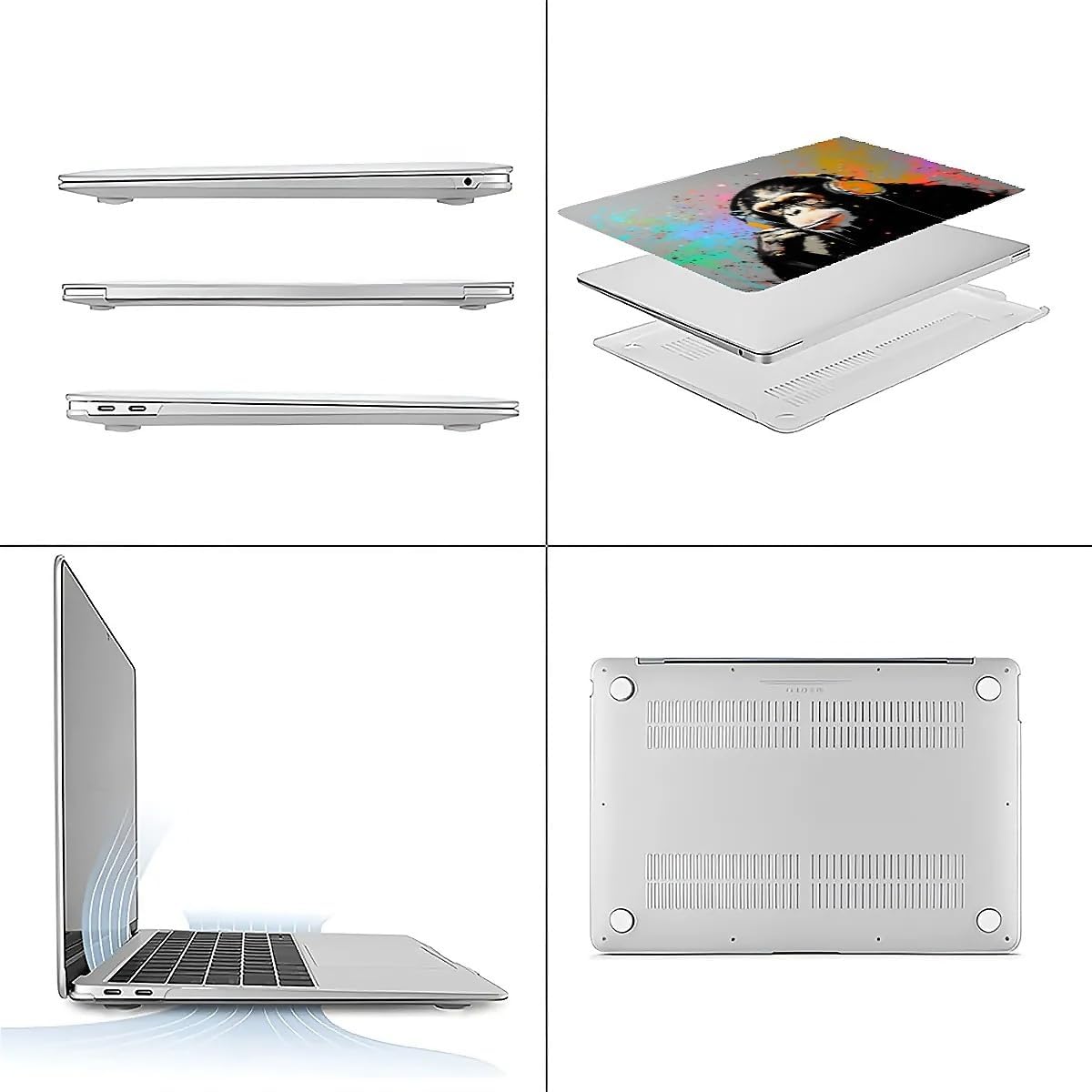 Compatible with MacBook Air 13.3 13.6 Inch Case 2022 2021 2020 2019 Plastic Hard Shell Case Cover,13.3 Pro(A1706/A1708/A1989/A2159/A2289/A2338), Monkey