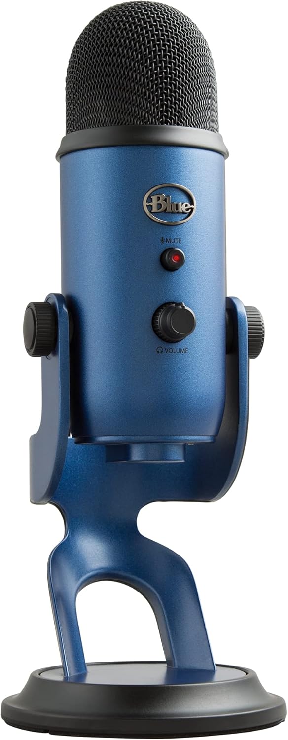 Logitech Creators Blue Yeti USB Microphone for Gaming, Streaming, Podcast, YouTube, Discord, PC, Studio Sound, Plug & Play-Midnight Blue