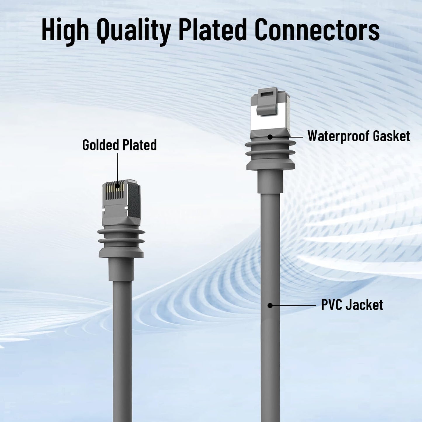 75FT Starlink Gen 3 Rectangular Satellite Cable - Waterproof Outdoor Replacement