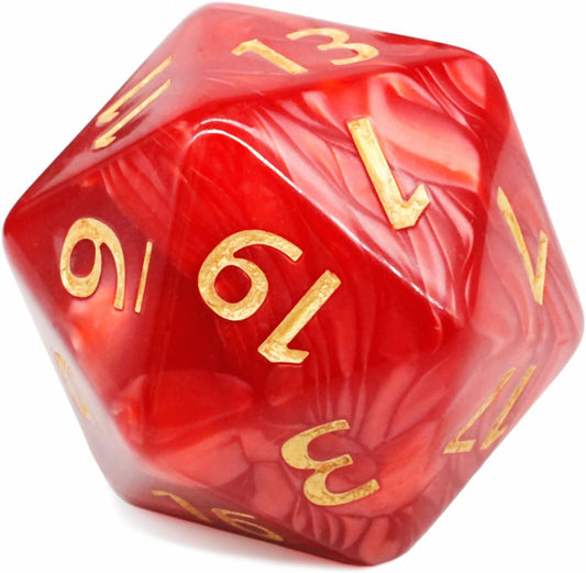 20 Sided DND Dice,D20 Giant Polyhedral Dice,55mm Titan Large Pearl Color D20 Dice,20 Sided Cube D&D Dice Set for Dungeons and Dragons, RPG, MTG Table Games(Red-Pearl Series)