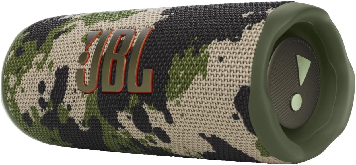 JBL Flip 6 - Portable Bluetooth Speaker, powerful sound and deep bass, IPX7 waterproof, 12 hours of playtime, JBL PartyBoost for multiple speaker pairing for home, outdoor and travel (Camo)