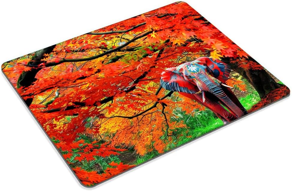 Square Mouse Pad Natural Trees and Elephants-1,Gaming Mouse Pads for Desk,Soft Computer Waterproof Non-Slip Mouse Mat