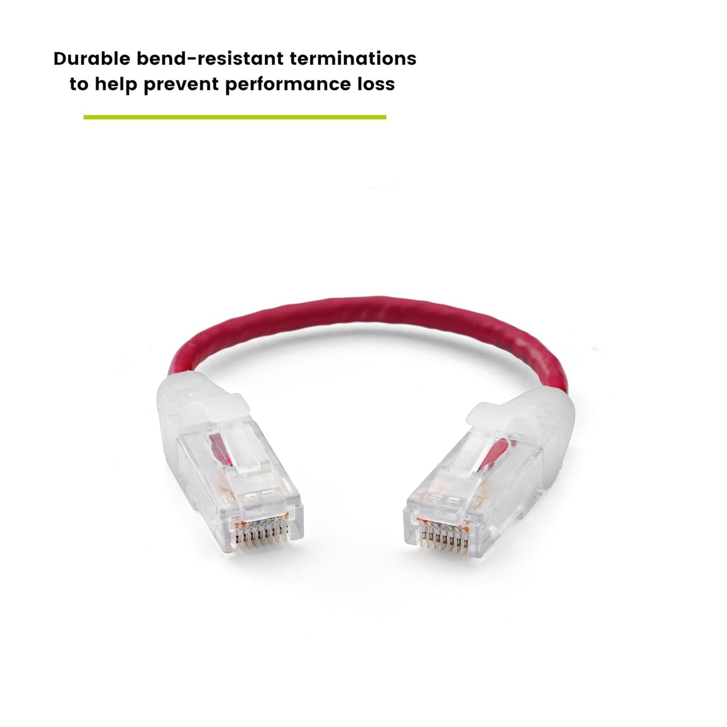 TRUECABLE Cat6 Component Rated Patch Cable, Unshielded (U/UTP), 6in, Red, 28AWG Solid Copper, Snagless 10G High-Speed Ethernet Cable, PoE++ 4PPoE 100W, UL Listed, RoHS-3, 5 Pack