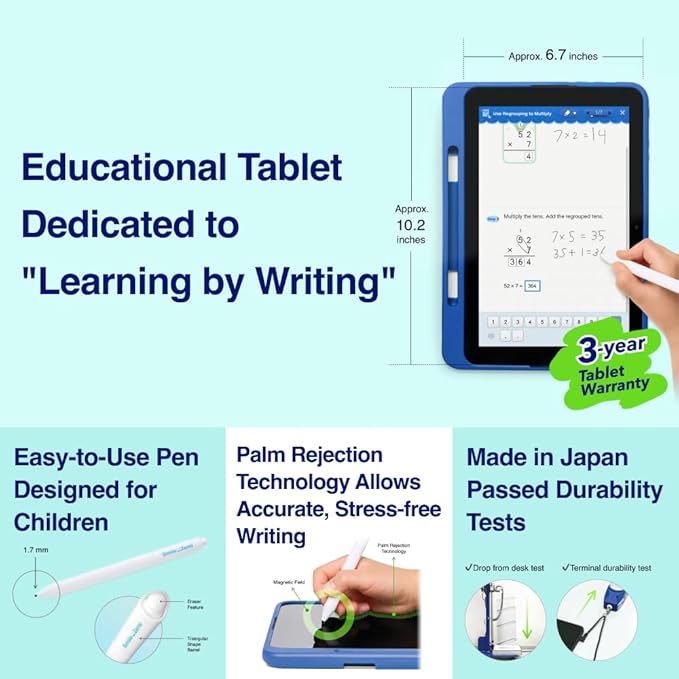 Dedicated Learning Tablet | Personalized Independent Study, 12-Month Subscription Included, Access All K–5 Lessons Math & ELA | No Browser, Games or Ads | 10.1” Display, Pen & Cover(Pink)