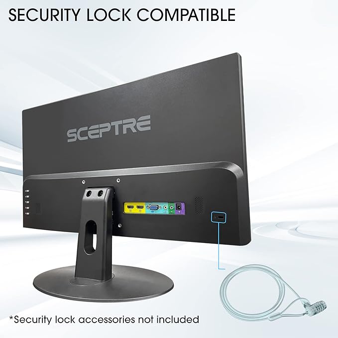 Sceptre 24-inch Prime Monitor Thin 1080p LED Monitor 99% sRGB 2x HDMI VGA Build-in Speakers, Machine Black (E248W-19203R 2025 Series)