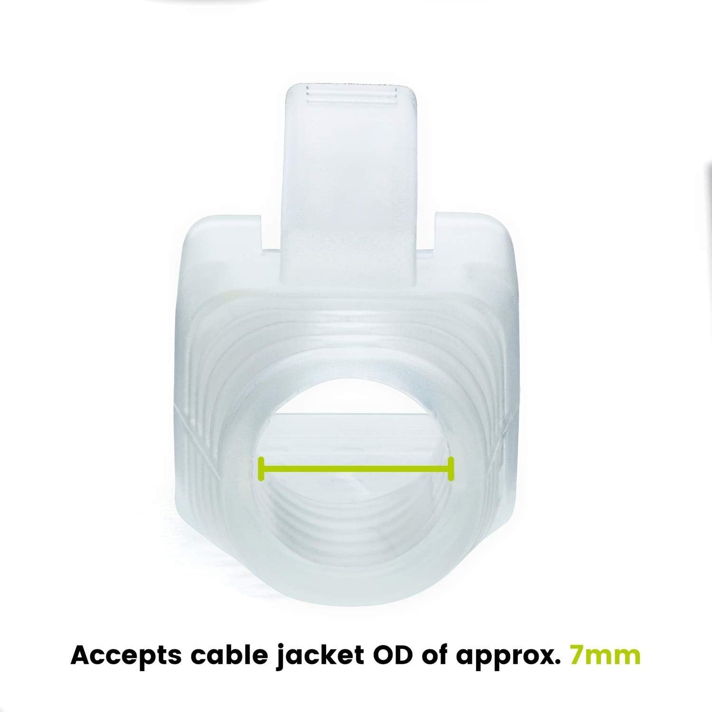 trueCABLE RJ45 Strain Relief Boots, 7.0mm Slip-On PVC Plug Cover, Transparent, 100 Pieces
