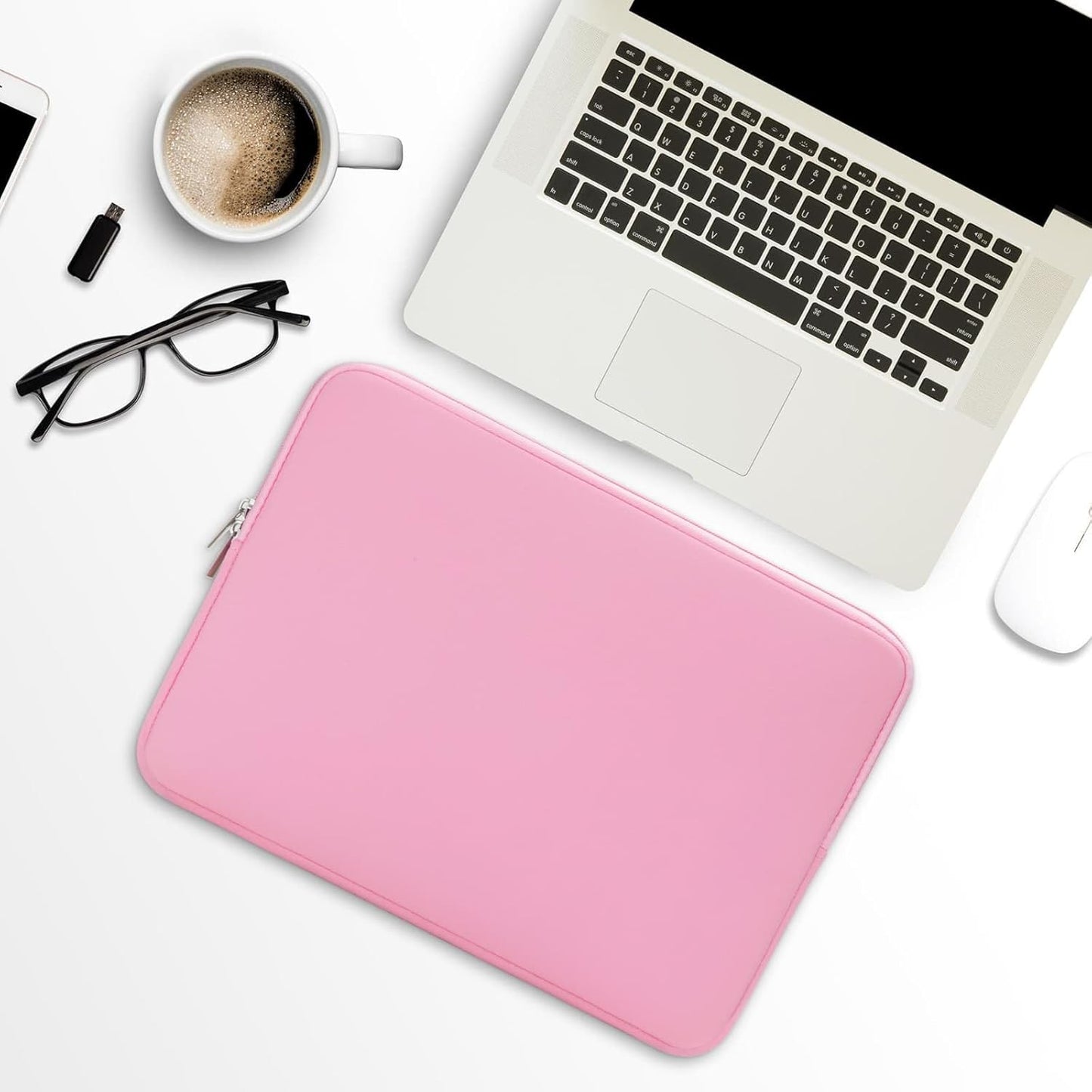 RAINYEAR 13 Inch Laptop Sleeve Compatible with 13.3" MacBook Air/Pro M1 M2 M3 M4 A3240 A3113 A2681 A2337 A1932 A2179 A2338 A1706 A1708 Carrying Bag Protective Cover Soft Case (Pink, Upgraded Version)