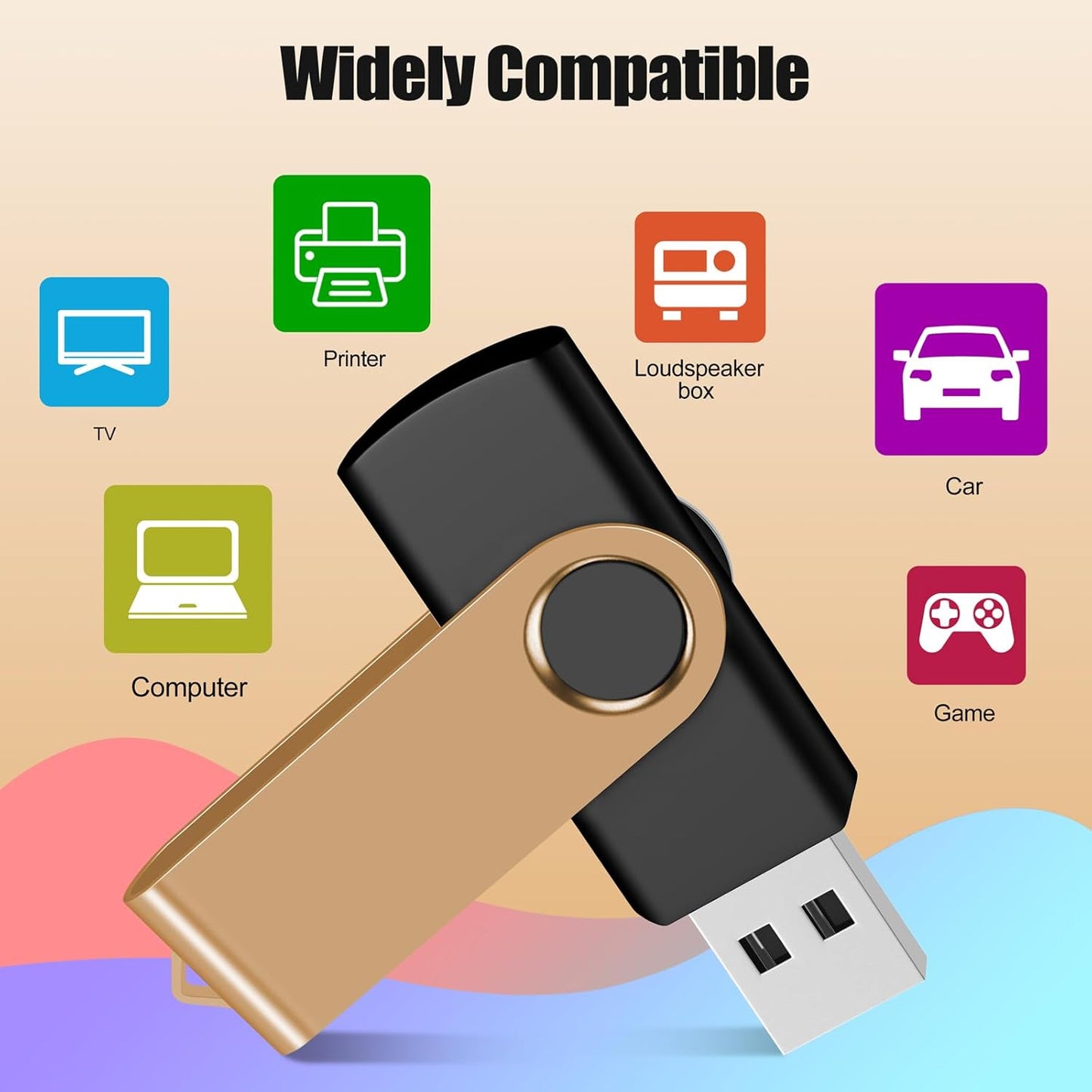 EASTBULL 2GB USB Flash Drive Bulk Thumb Drives 50 Pack with Lanyards USB 2.0 Jump Drive 2 GB Memory Sticks Zip Drive Pen Drive for Storage and Backup Gold 50PCS 2GB