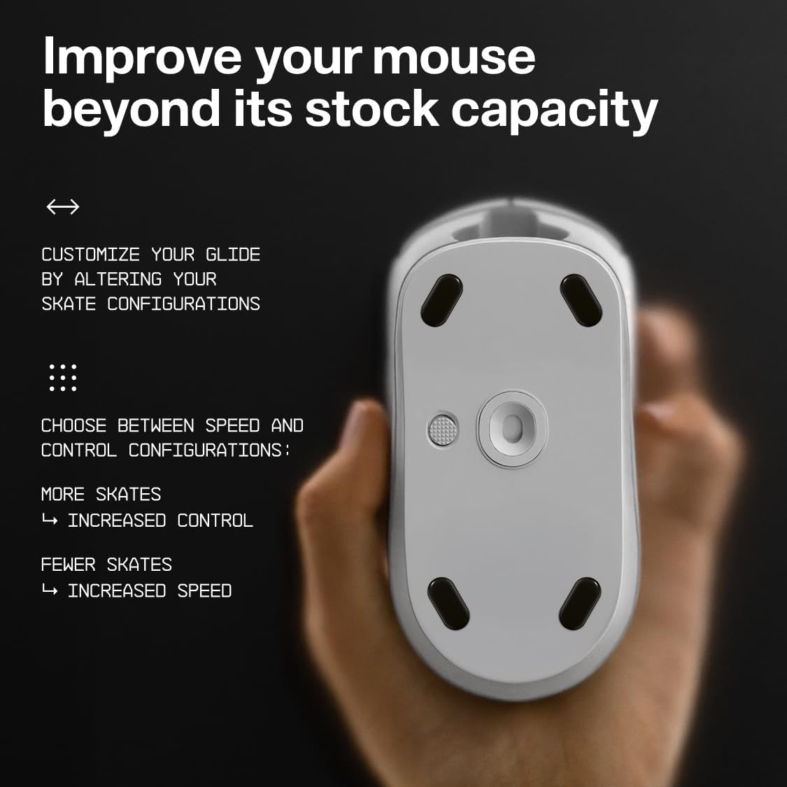 Wallhack UHMW-PE Pill Mouse Skates | Premium Universal Skates for Gaming Mice | Ultra-Smooth Glide on Cloth & Glass Pads | Customize Speed & Control | Durable, Easy to Apply | Black 7mm x 14mm