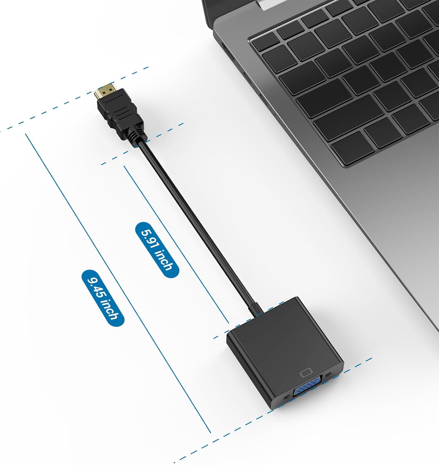Half-Dozen HDMI to VGA Adapter, 6PCS HDMI to VGA Unidirectional Converter (Male to Female), Compatible with Computers, desktops, laptops, PCs, Monitors, projectors, HD TVs