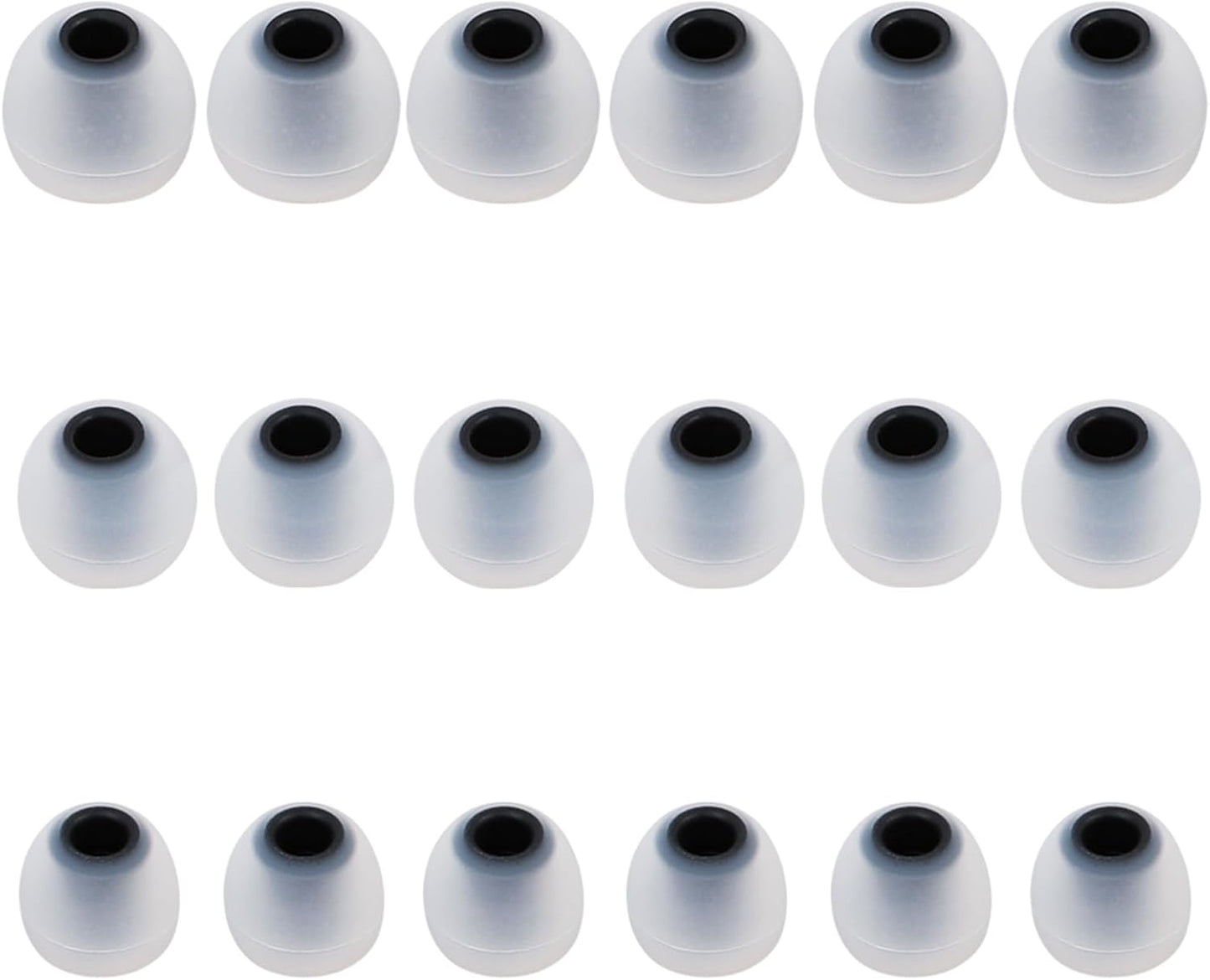 Silicone Replacement Earbud Tips Earbud Covers Fit for in-Ear Headphones (Inner Hole 3.8mm -5.1mm) Earbud Replacement Tips Earbud Rubber Tips 9 Pairs S/M/L, transparent/Black