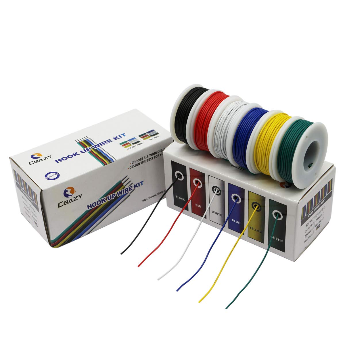 Hook up Wire Kit (Stranded Wire Kit) 18 Gauge 6 Colors 16.4 feet Each Electrical Wire 18 AWG