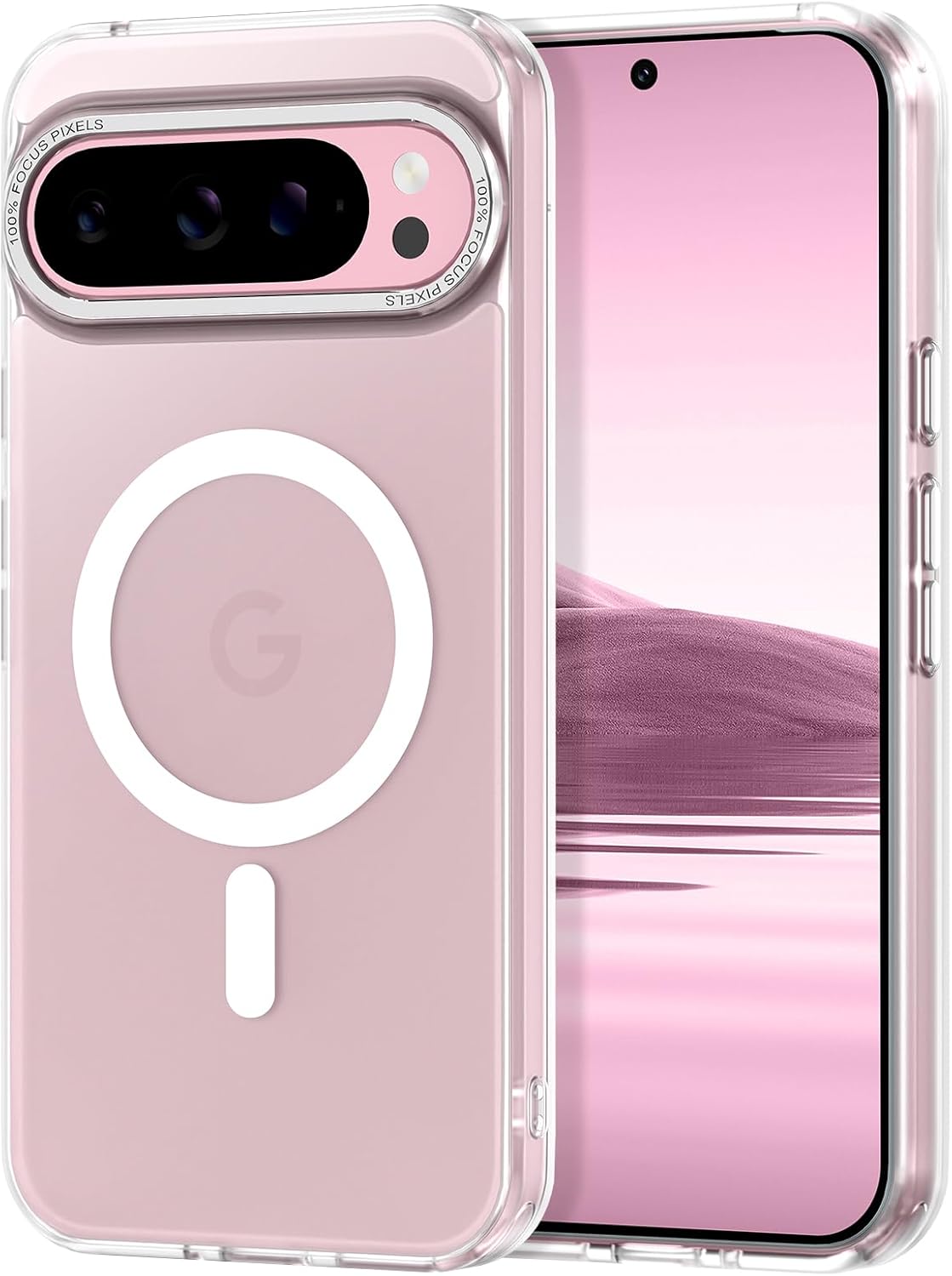 Magnetic for Google Pixel 9 Pro XL Case, [Military Grade Drop Protection] [Compatible with MagSafe] Shockproof Slim Translucent Matte Anti-Slip for Women Girls Men Case, Clear