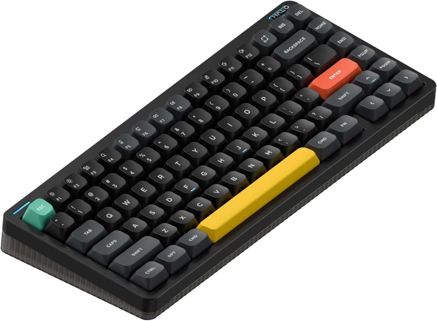 nuphy Halo75 V2 Mechancial Gaming Kyeboard,75% Wireless Hot Swappable Bluetooth Keyboard,83 Kyes RGB Backlit Keyboard,Support Bluetooth/2.4GHz/USB-C (Black, Lemon (55gf))