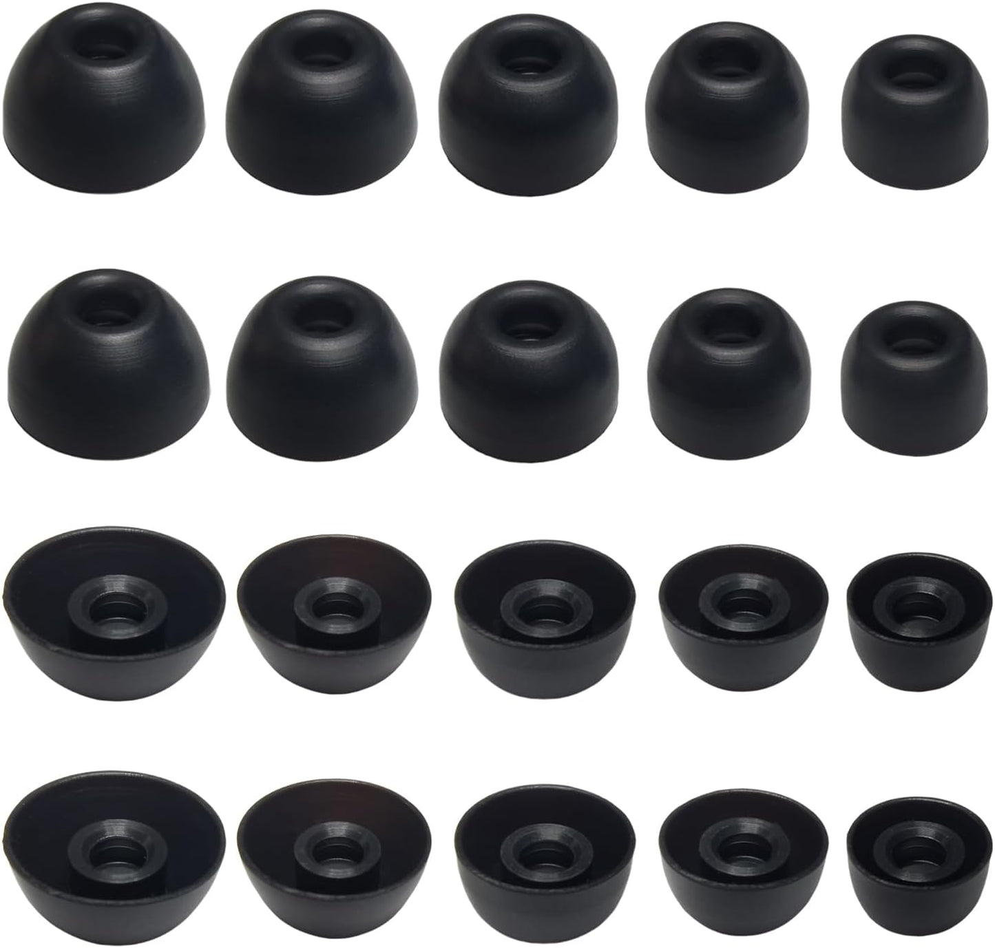 Silicone Earbuds Tips for Powerbeats Pro2 Replacement Ear Tips 10 Pairs XL/L/M/S/XS - Compatible with Beats Studio Buds/Beats Fit Pro/Solo Buds, Black