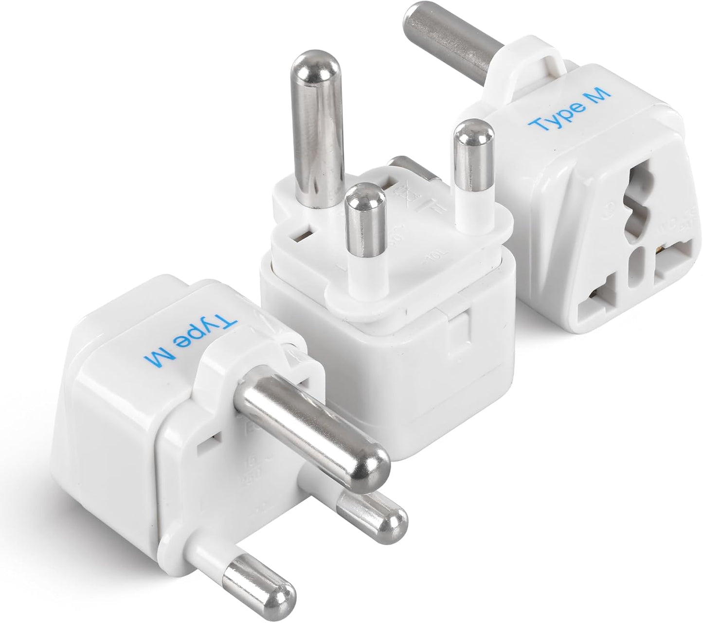Ceptics South Africa Travel Plug Adapter (Type M) - 3 Pack [Grounded & Universal] (GP-10L-3PK)