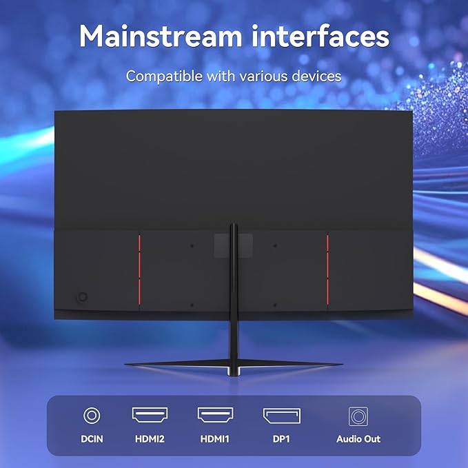 27Inch Ultrawide Curved 180Hz Gaming Computer Monitor -2K QHD(2560x1440) 1800R PC Screenr, 4000:1 Contrast Ratio, 1x Display Port, 2X HDMI ，（G27X Flex Pro）