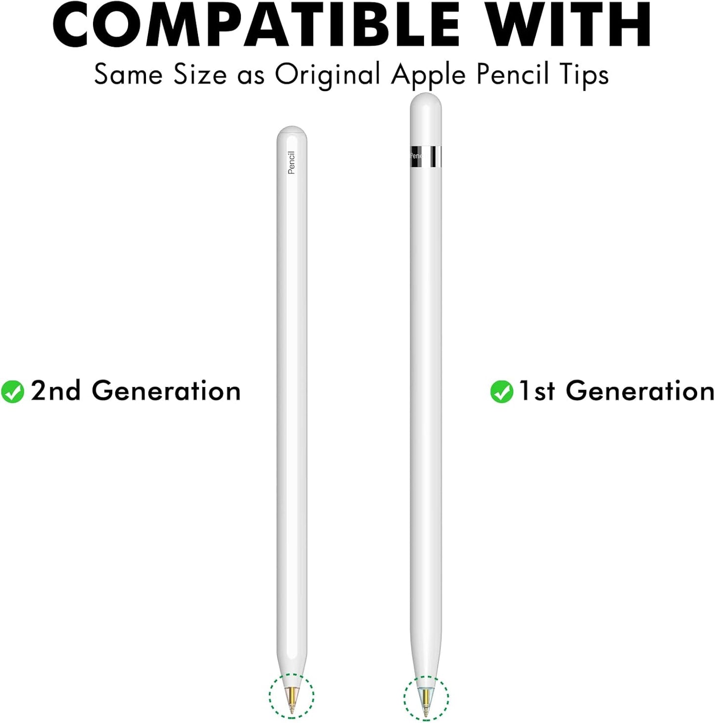 NIUTRENDZ 4 Pack Replacement Tips for Apple Pencil 2nd Generation and 1st Generation Fine Point Metal Tip, Wear-Resistant & Precise Control (1.05mm, Clear + Pink + Blue + Grey)