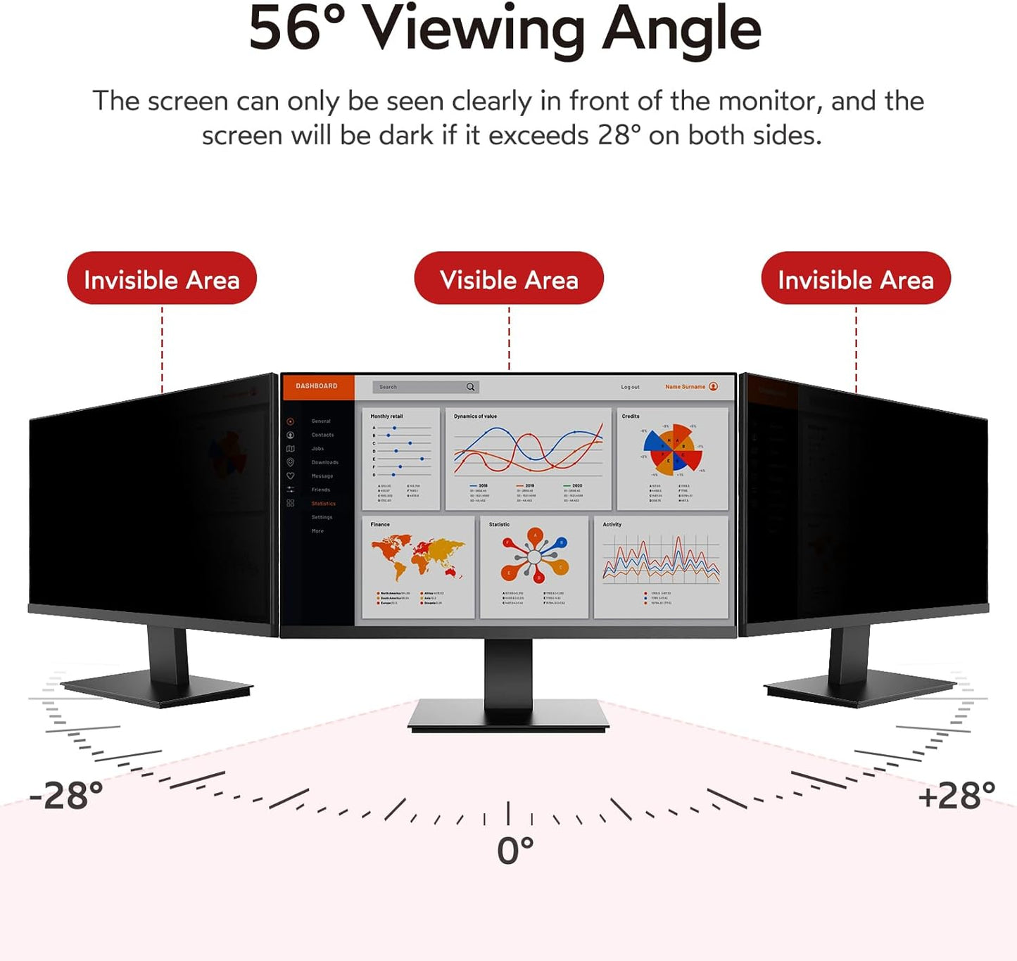 BERSEM 22 Inch Monitor Computer Privacy Screen Filter for 16:10 Ratio,Removable Monitor Anti-Glare & Privacy Filters for 22 Inch, Anti Blue Light, Anti-Spy, Anti-Scratch, UV-Blocking Peripherals