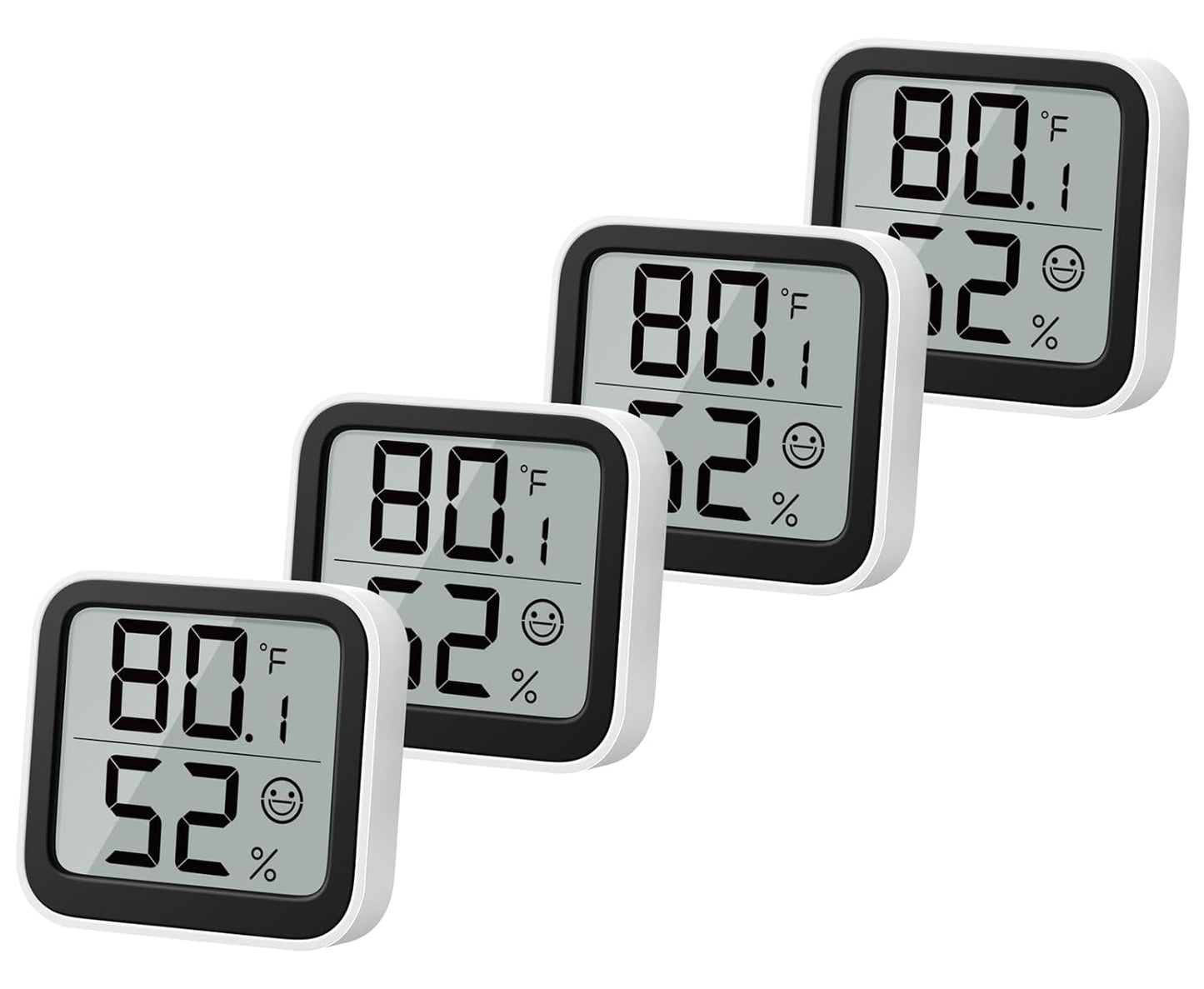 NOKLEAD Thermometer Humidity Meter Inside Mini Hygrometer Monitor Room Temperature Measuring Device with Face Icon Comfort Indicator ℃/℉ Switch for Baby Room Greenhouse Office Living Room (4)