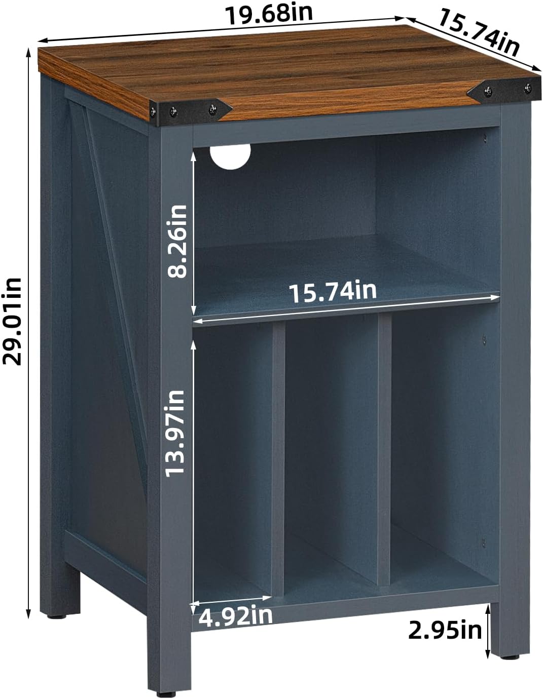 Record Player Stand with Vinyl Record Storage Holds up to 160 Albums,Large Wood Record Player Table Dispaly Shelf，Blue Turntable Stand Cabinet for Living Room,Bedroom,Office 9