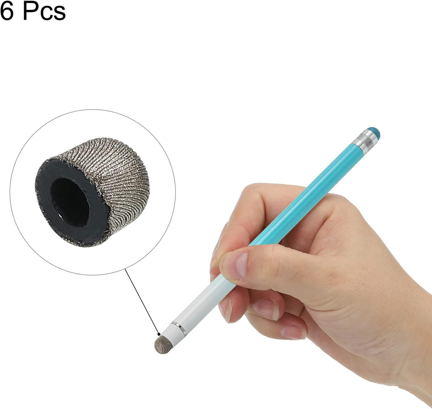 MECCANIXITY 6pcs 7mm Stylus Pen Fine Tips Conductive Fiber Capacitive Touch Screen Pens Tip Universal Replacement