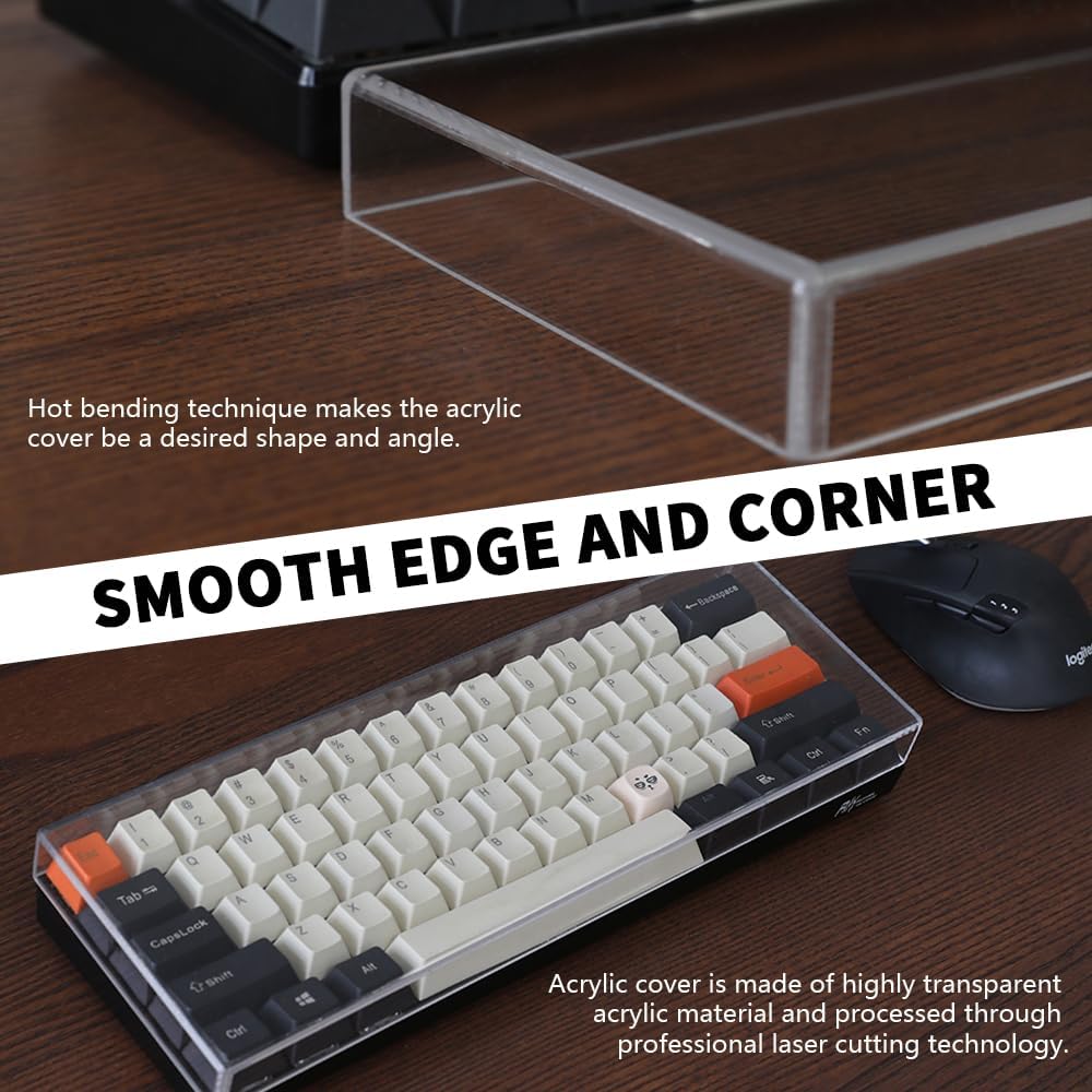 Acrylic Keyboard Dust Cover,87 Keys Transparent Mechanical Keyboard Protective Cover,Compatible with Computer Gaming Keyboards (13.98''x5.08''x0.87'')