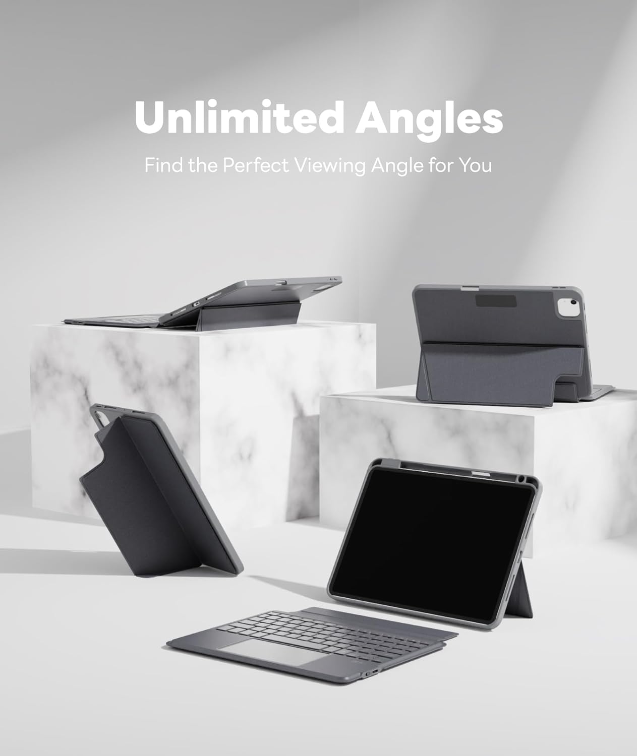 EIP Bluetooth Keyboard Case for iPad Air 13 inch (M3 2025/M2 2024), 13" Magnetic Detachable Case with Trackpad, 7-Color Backlit Keys, Stylus Shortcut Support, Slim Protective Cover