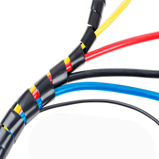 33FT XHF 5/16" Spiral Cable Wrap 8mm(Wrapping Range:6mm-60mm) Cord for Computer Electrical Wire Organizer Sleeve Hose RoHS Black
